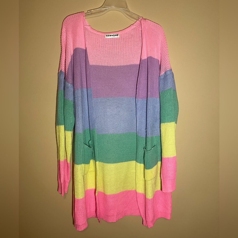 Color block cardigan